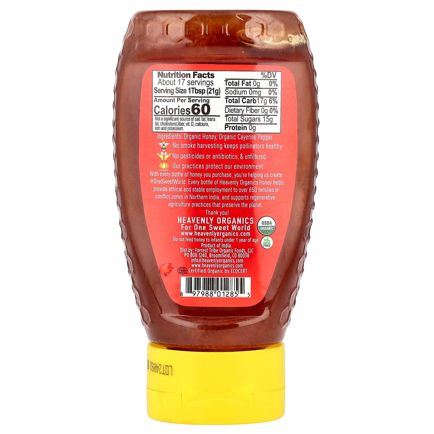 Pure Organic Hot Honey by Heavenly Organics, 12 oz, Pesticide Free - Image 2