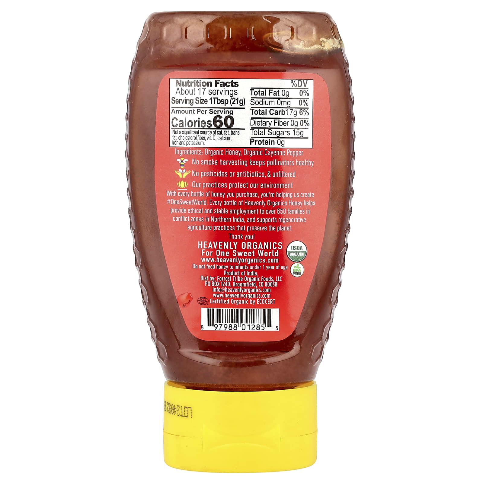 Pure Organic Hot Honey by Heavenly Organics, 12 oz, Pesticide Free - Image 2