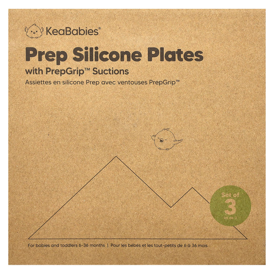 KeaBabies, Prep Silicone Plates With PrepGrip™ Suctions, 6-36 Months, Desert, 3 Pack - Image 1