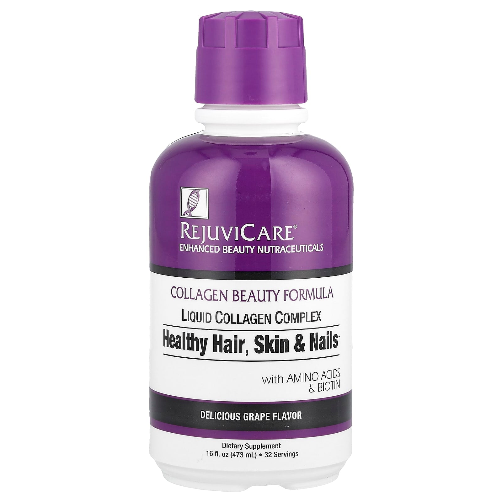 Rejuvicare, Collagen Beauty Formula, Liquid Collagen Complex, Grape, 16 fl oz (473 ml) - Image 1