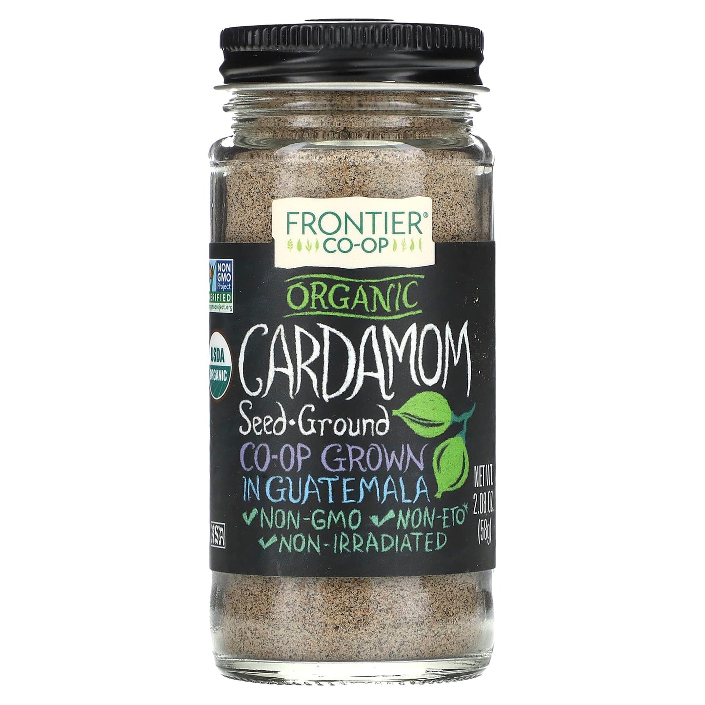 Frontier Co-op Organic Ground Cardamom Seed 2.08 oz, Non-GMO & USDA Certified - Image 1