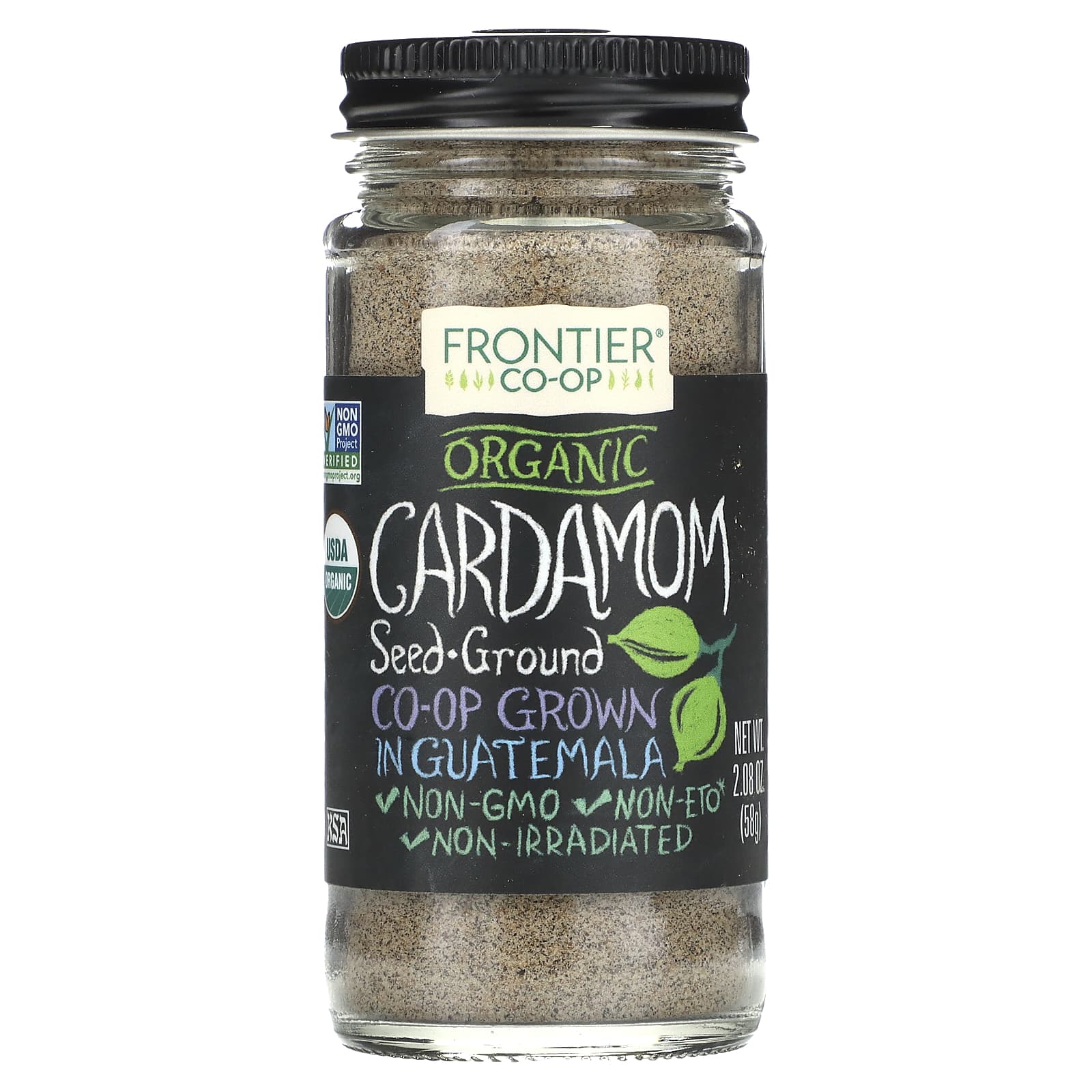 Frontier Co-op Organic Ground Cardamom Seed 2.08 oz, Non-GMO & USDA Certified - Image 1