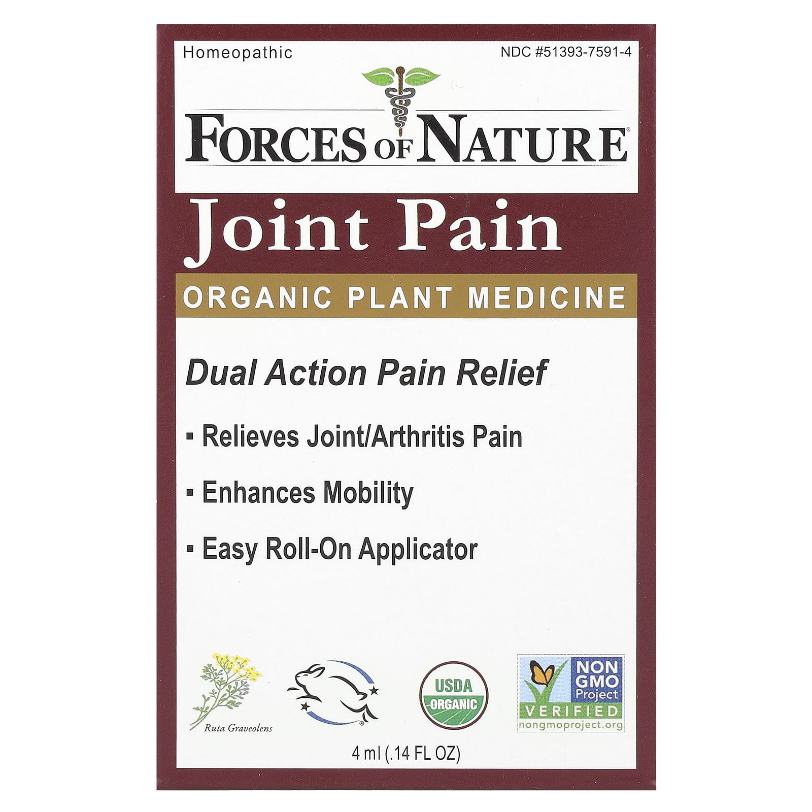 USDA Organic Joint Pain Relief Roll-On - Forces of Nature - Image 1