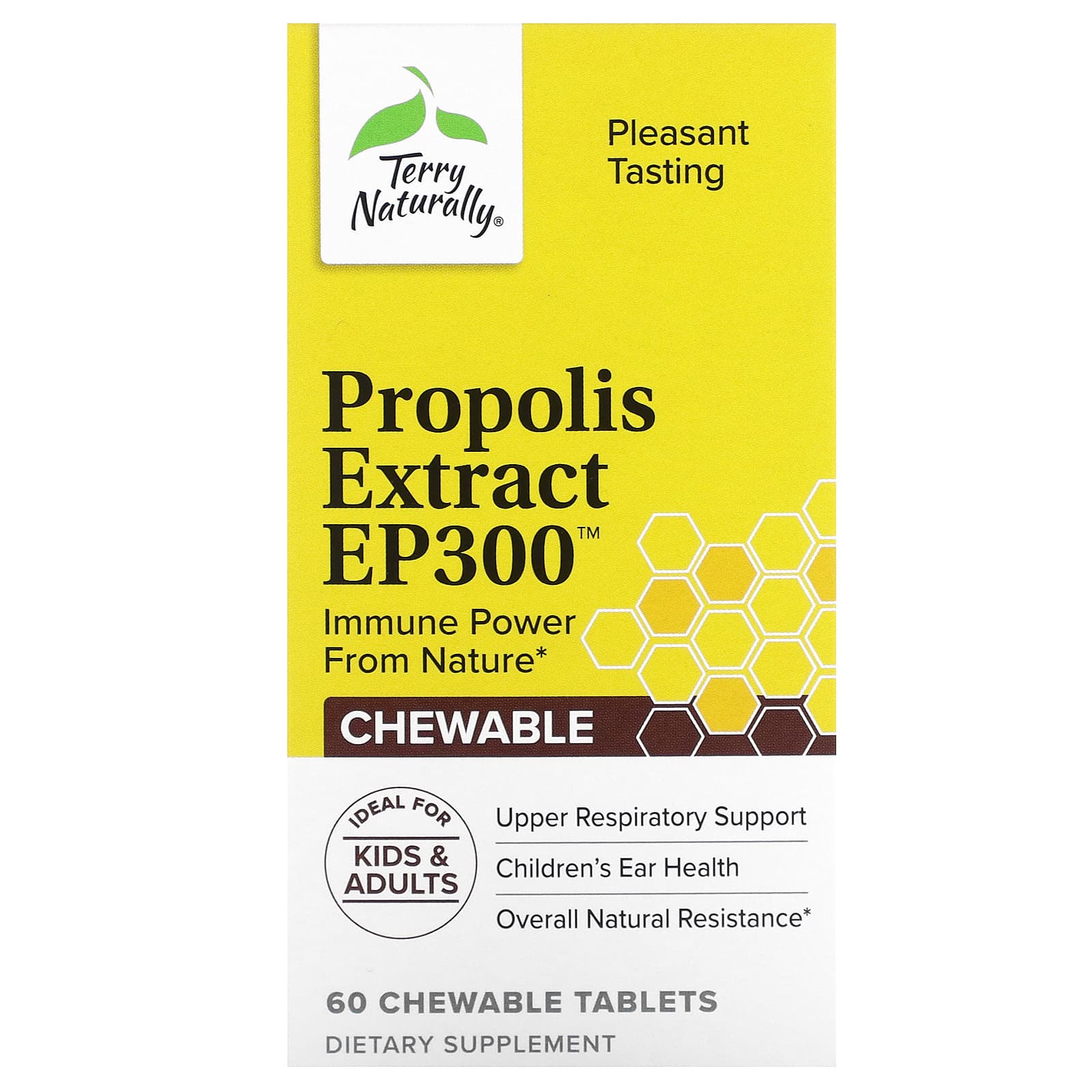 Terry Naturally, Propolis Extract EP 300, 60 Chewable Tablets (100 mg per Tablet) - Image 1