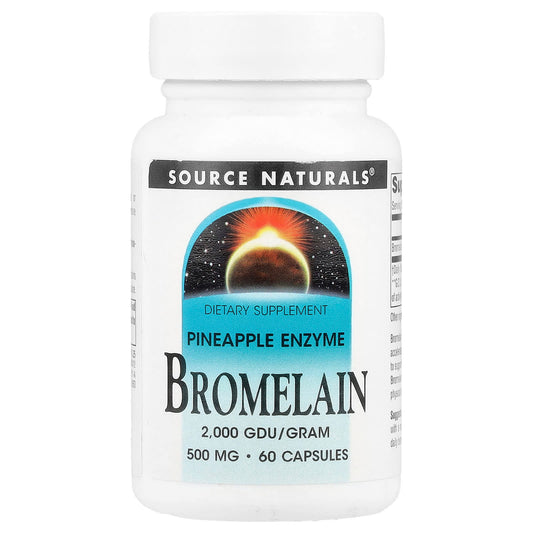 Source Naturals, Bromelain, 500 mg, 60 Capsules - Image 1