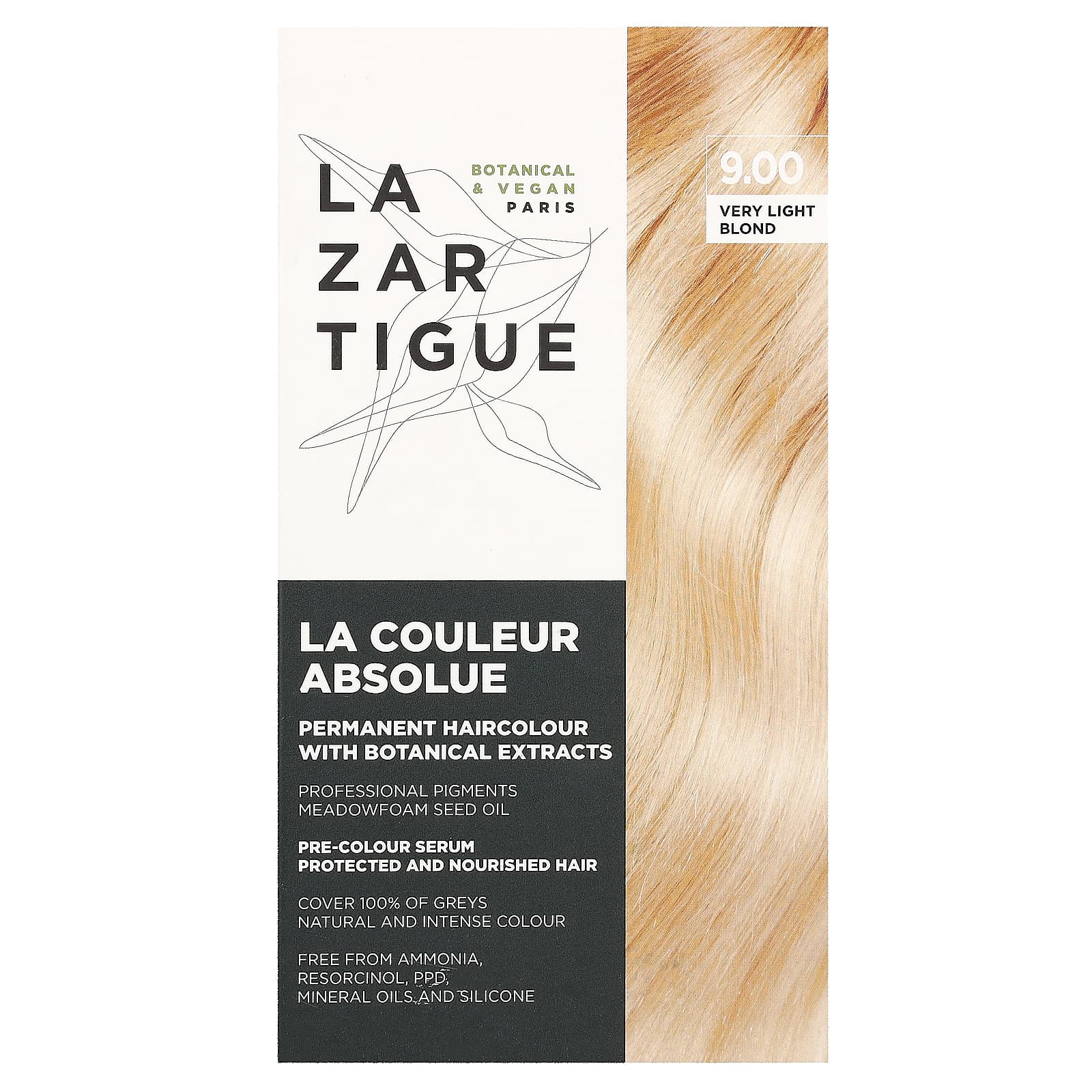 Lazartigue, Permanent Haircolor with Botanical Extracts, 9.00 Very Light Blond, 1 Application - Image 1