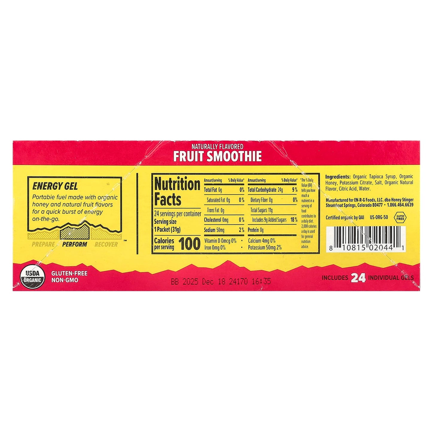 Fruit Smoothie Energy Gels by Honey Stinger - 24 Pack - Image 2
