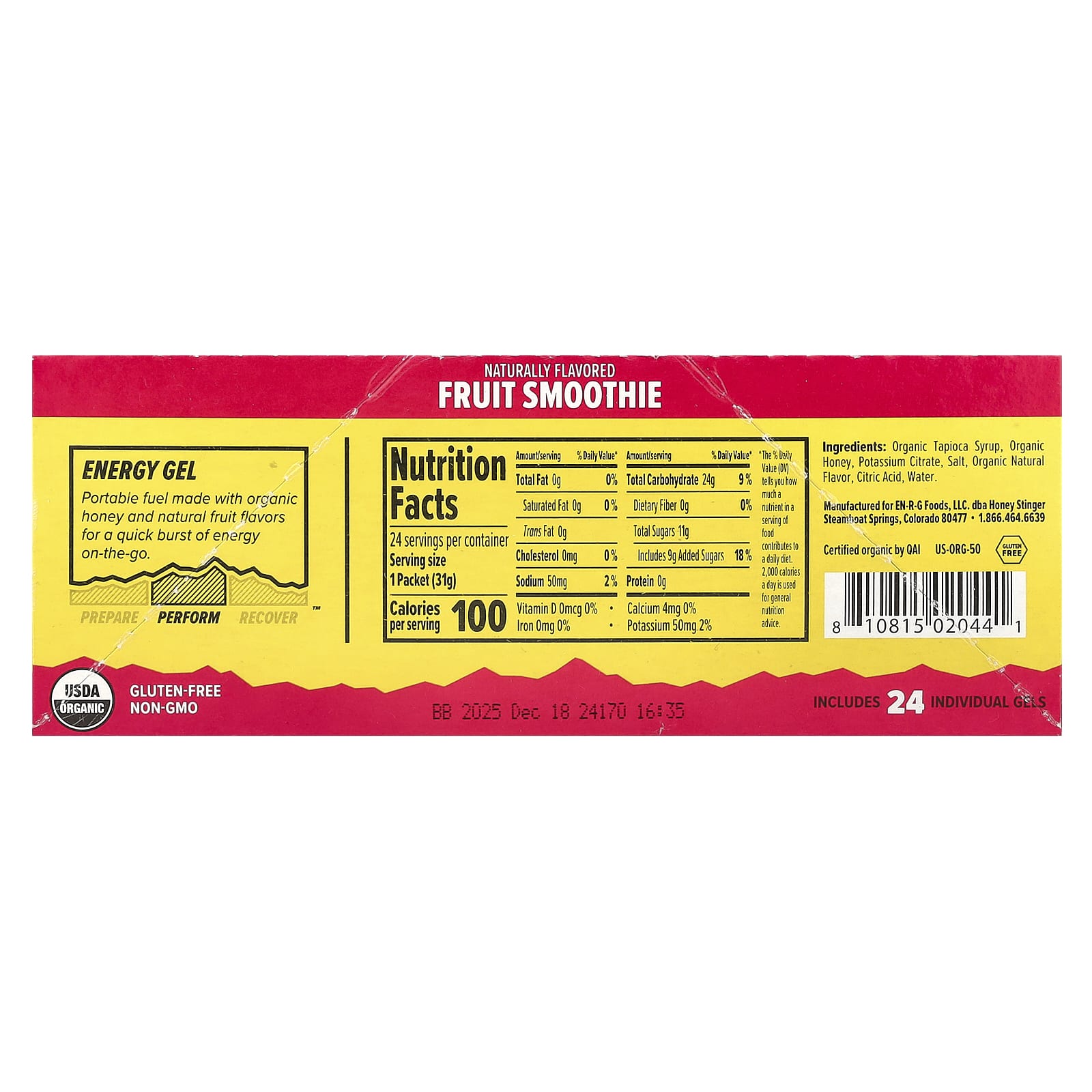 Fruit Smoothie Energy Gels by Honey Stinger - 24 Pack - Image 2