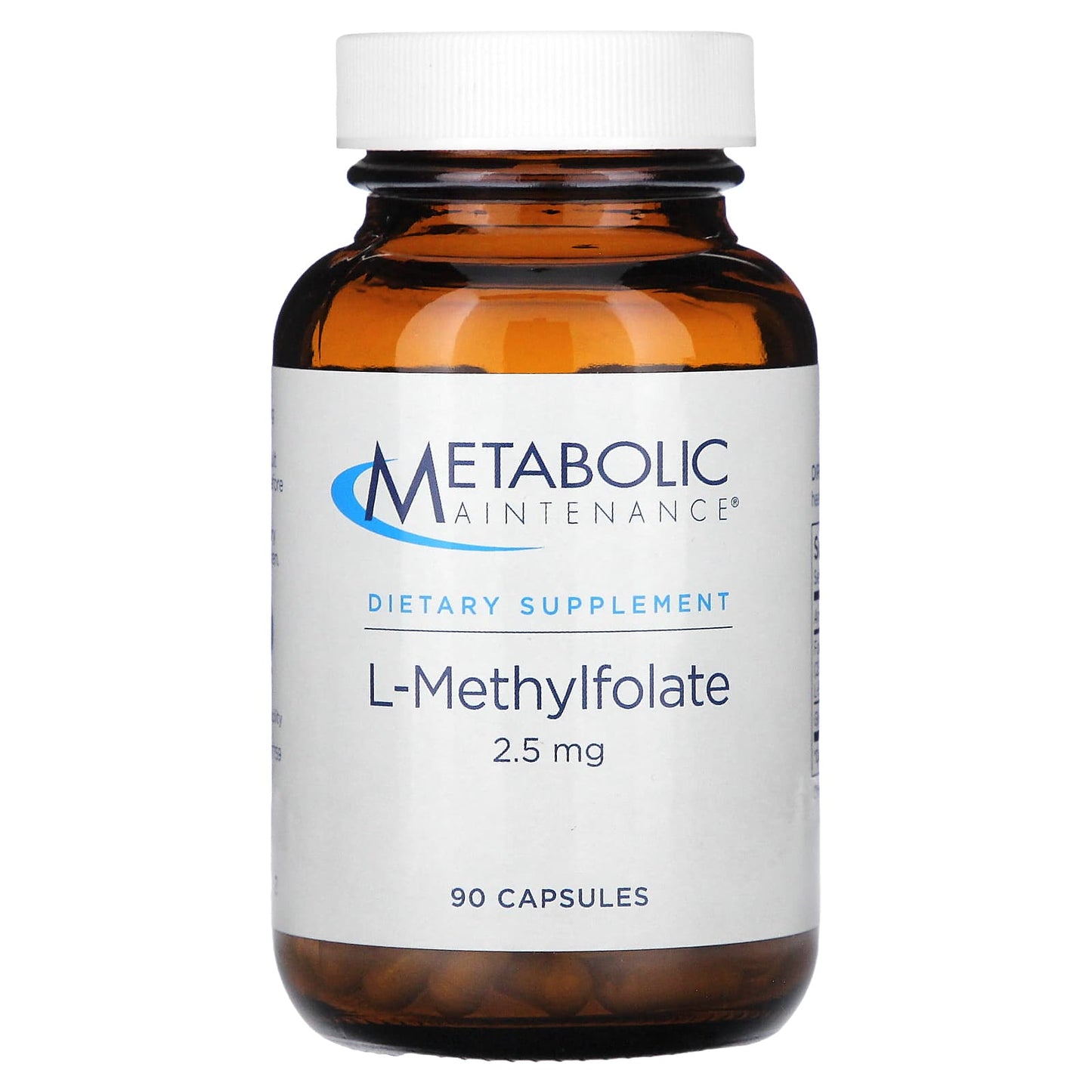 Metabolic Maintenance, L-Methylfolate, 2.5 mg, 90 Capsules - Image 1