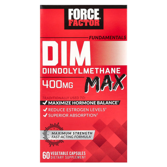 Force Factor DIM Max - 60 Vegetable Capsules for Hormone Balance & Estrogen Reduction - Image 1