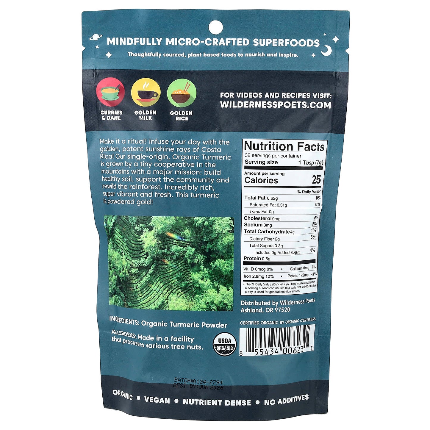 Wilderness Poets, Organic Costa Rican Turmeric, 8 oz (226 g) - Image 2