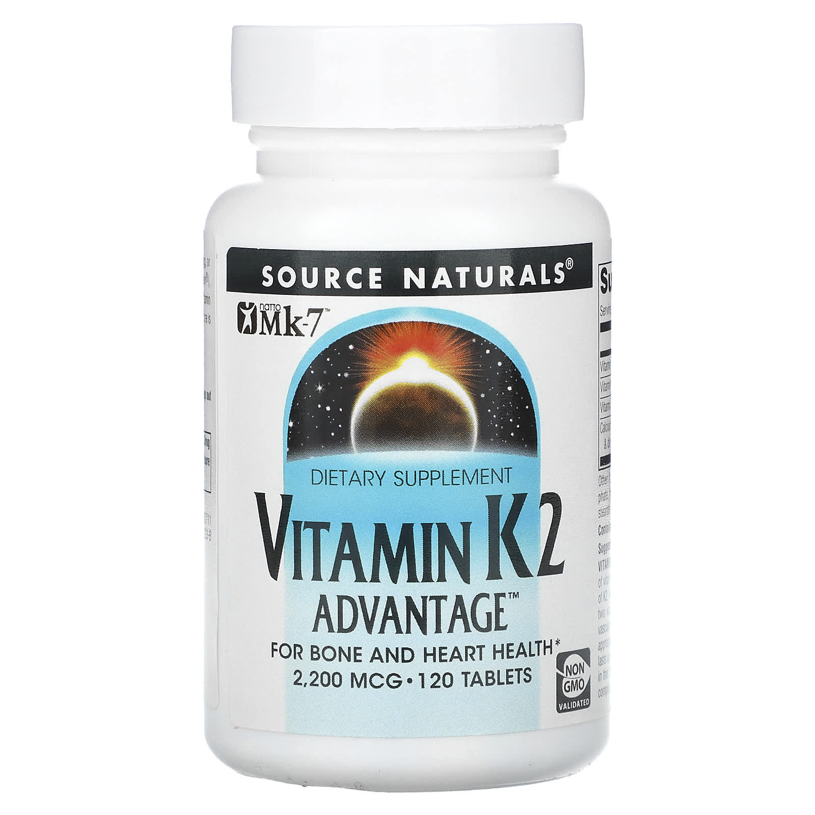 Source Naturals, Vitamin K2 Advantage, 2,200 mcg, 120 Tablets - Image 1