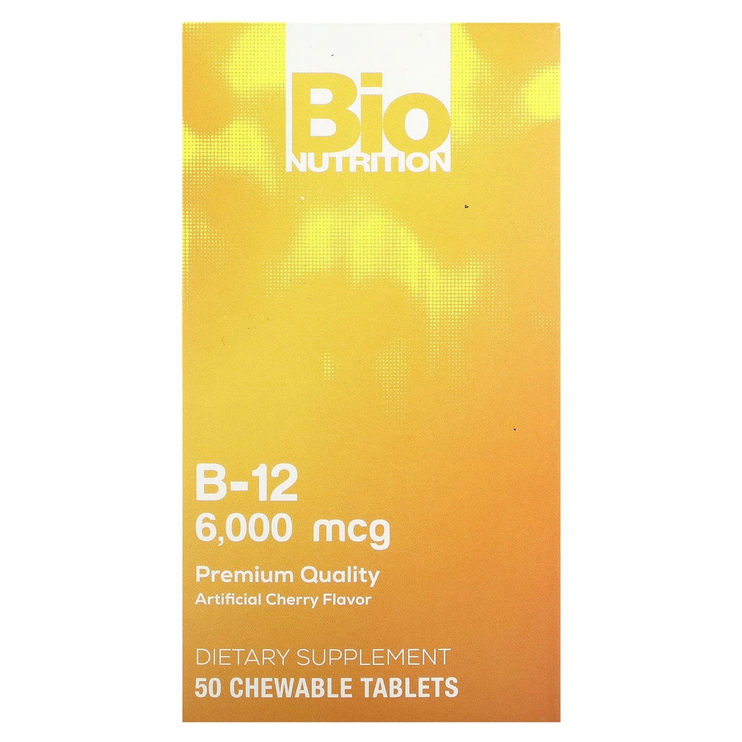 Boost Energy with Bio Nutrition's Cherry B-12 6,000 mcg, 50 Chewable Tablets - Image 1