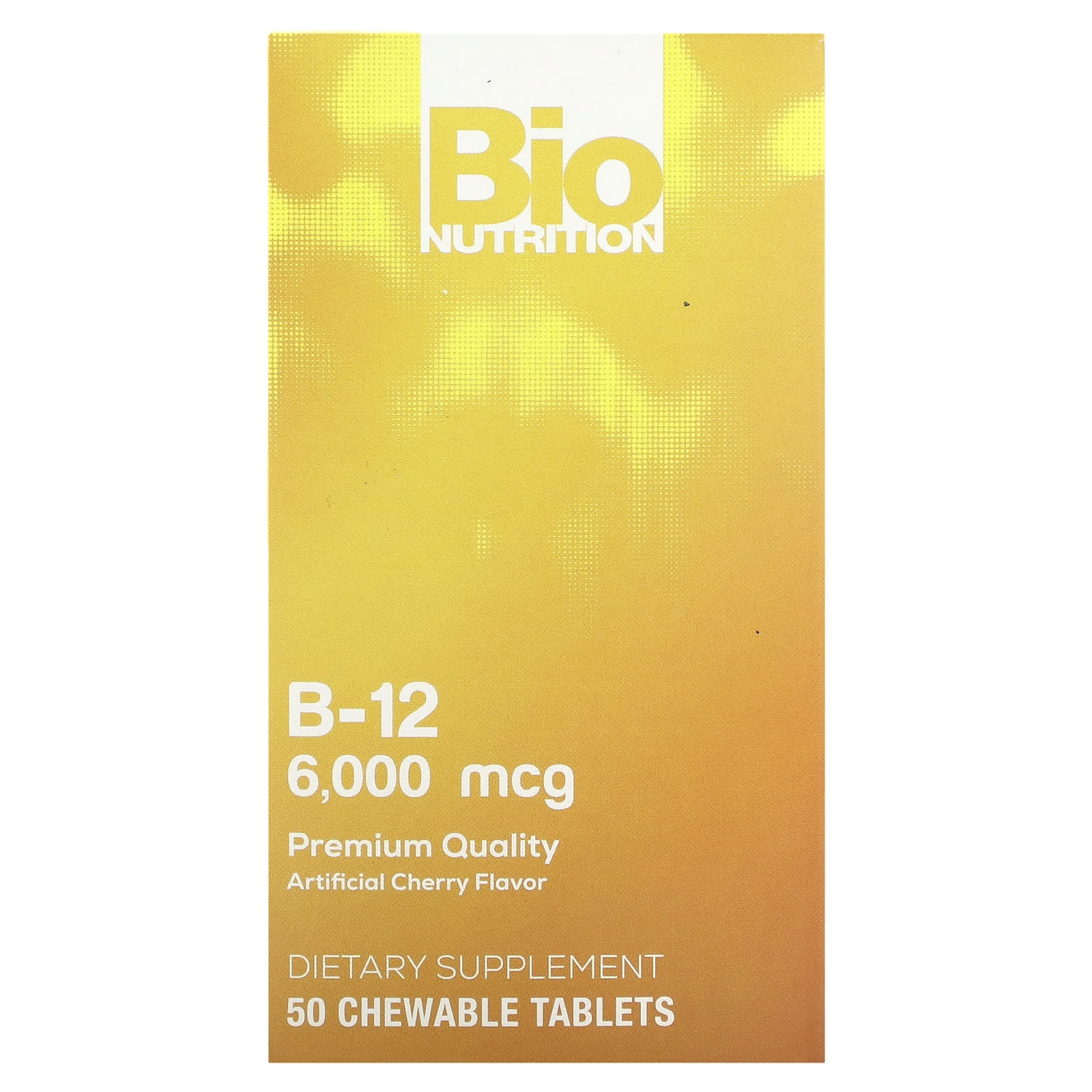 Boost Energy with Bio Nutrition's Cherry B-12 6,000 mcg, 50 Chewable Tablets - Image 1