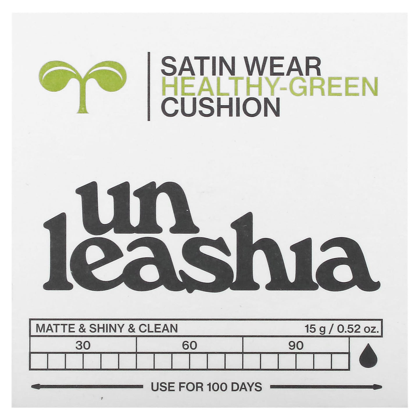 Unleashia, Satin Wear Healthy-Green Cushion, SPF 30/PA++, 27W Peach Tan, 0.52 oz (15 g) - Image 2