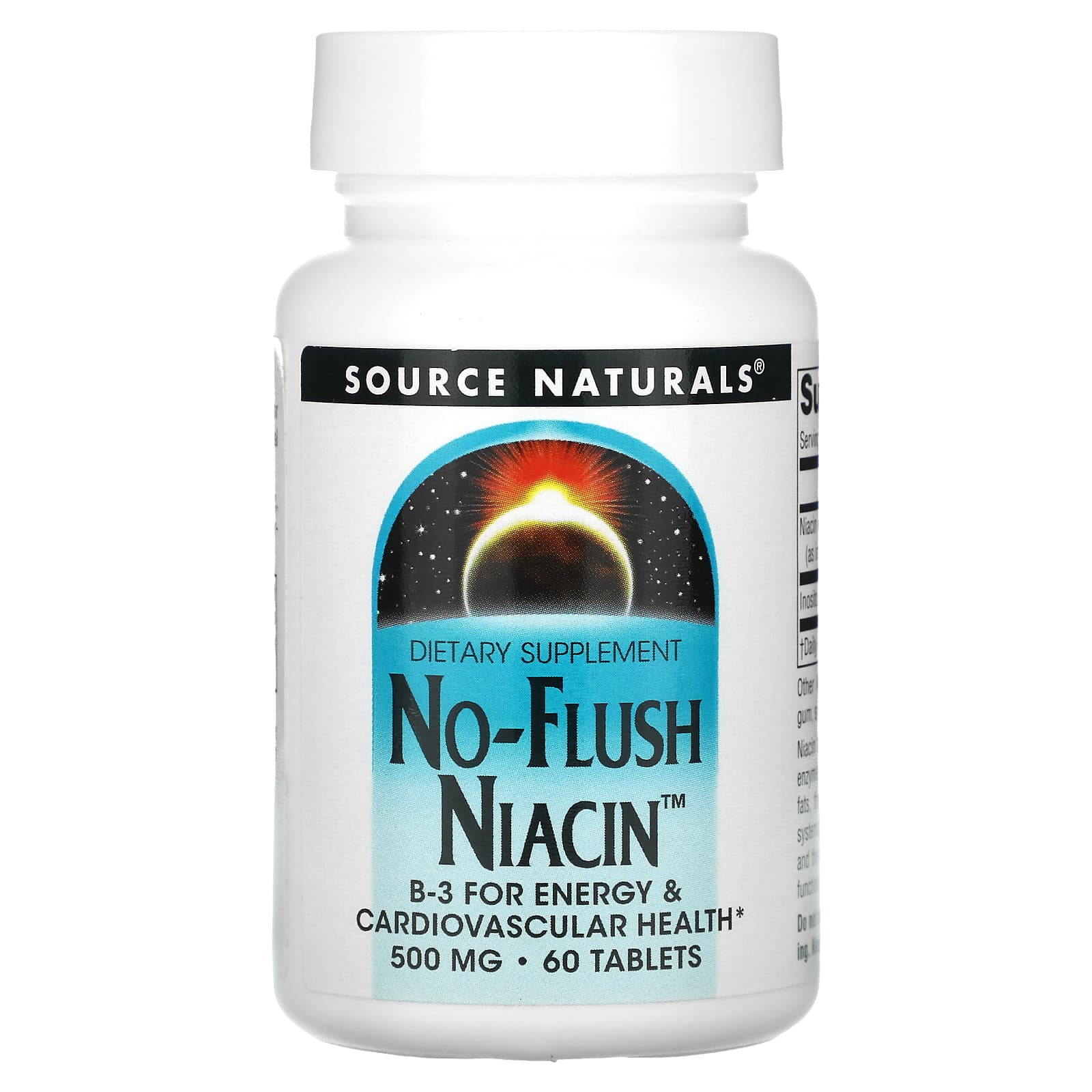 Source Naturals, No-Flush Niacin, 500 mg, 60 Tablets - Image 1