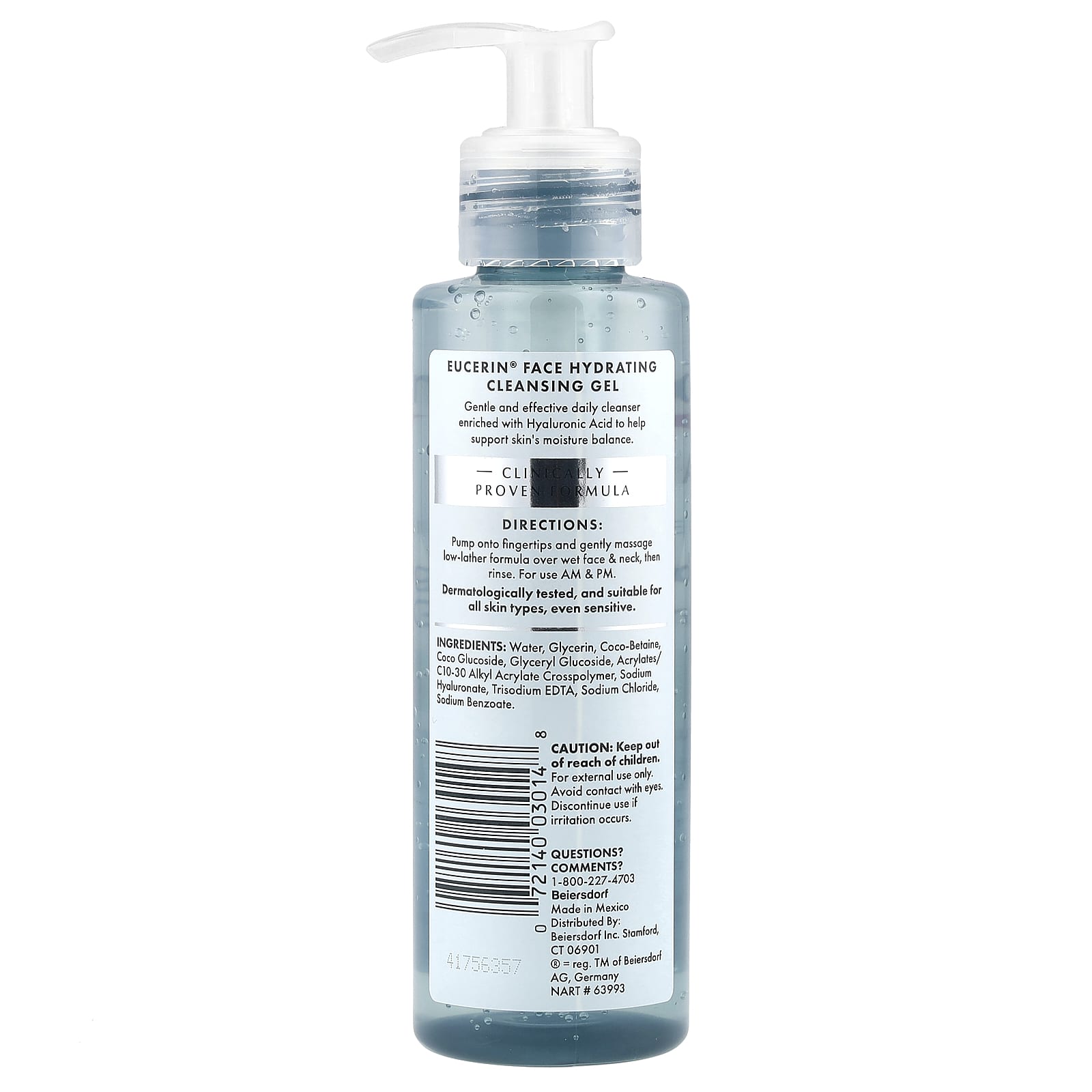 Eucerin Hydrating Face Cleanser with Hyaluronic Acid - 6.8 fl oz - Image 2