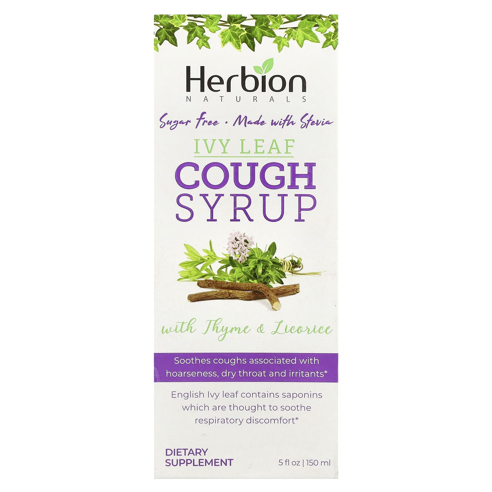 Natural Cough Syrup for Adults & Kids - Sugar Free, 5 fl oz - Image 1