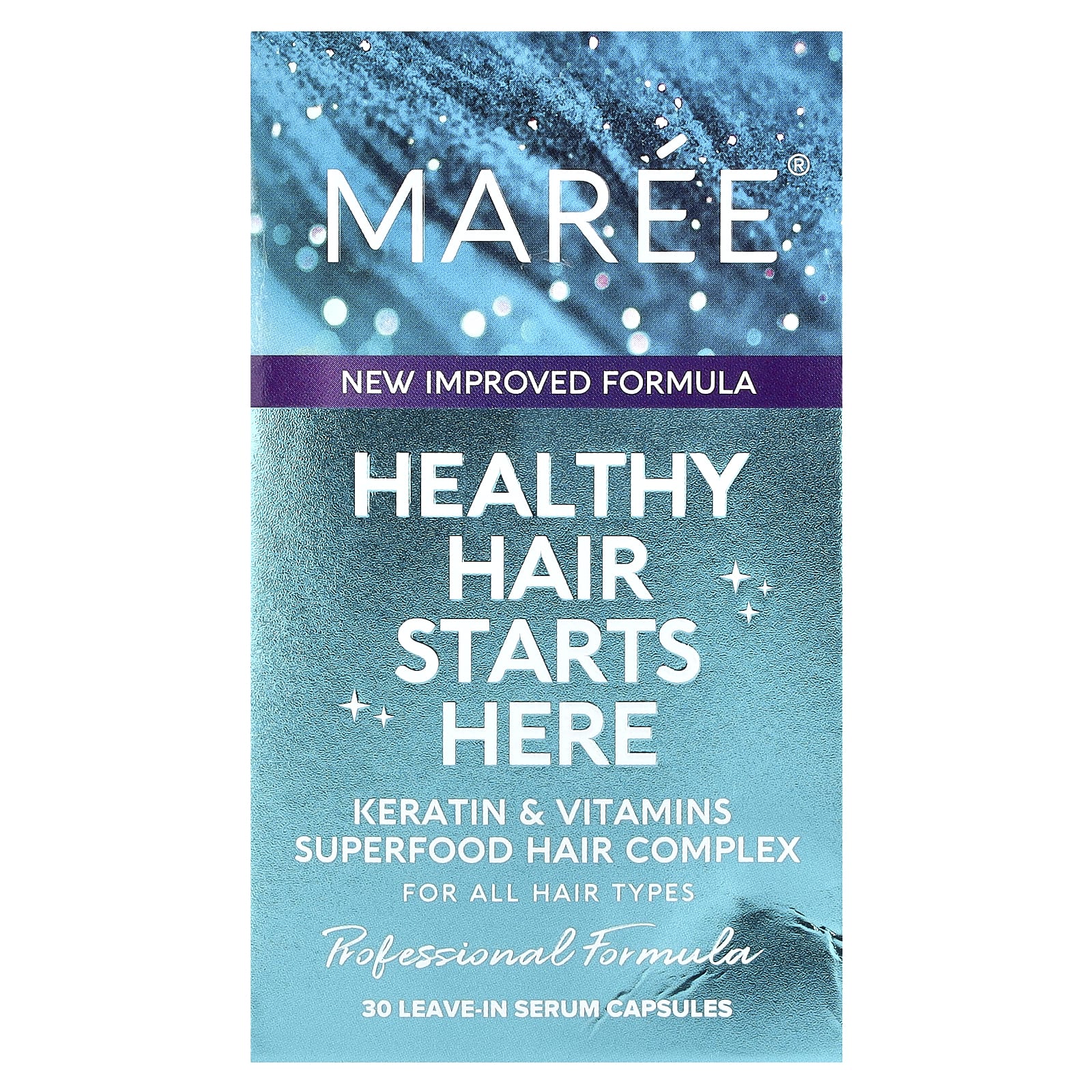 Maree, Hair Styling Oil, Kertin & Argan Oil Vitamins A, E, B5, For All Hair Types, Floral, 30 Leave-In Serum Capsules - Image 2