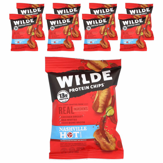 Wilde Brands, Protein Chips, Nashville Hot, 8 Bags, 1.34 oz (38 g) Each - Image 1
