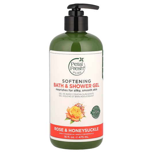 Petal Fresh, Softening Bath & Shower Gel, Rose & Honeysuckle, 16 fl oz (475 ml) - Image 1