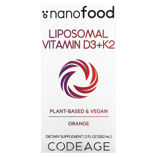 Codeage Liposomal Vitamin D3+K2 Supplement, Orange, 2 fl oz - Image 1