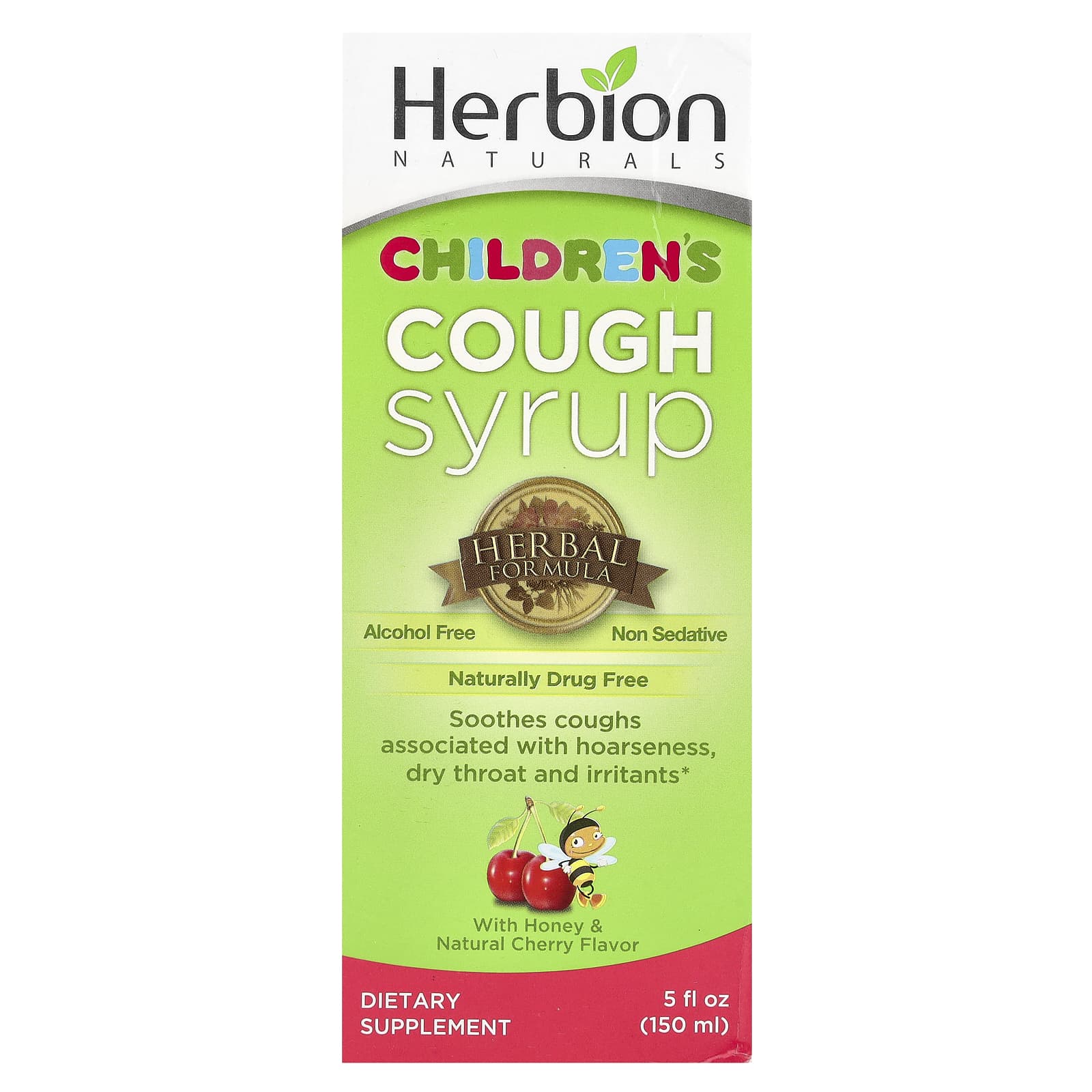 Natural Children's Cough Syrup with Honey & Cherry - Alcohol Free - Image 1