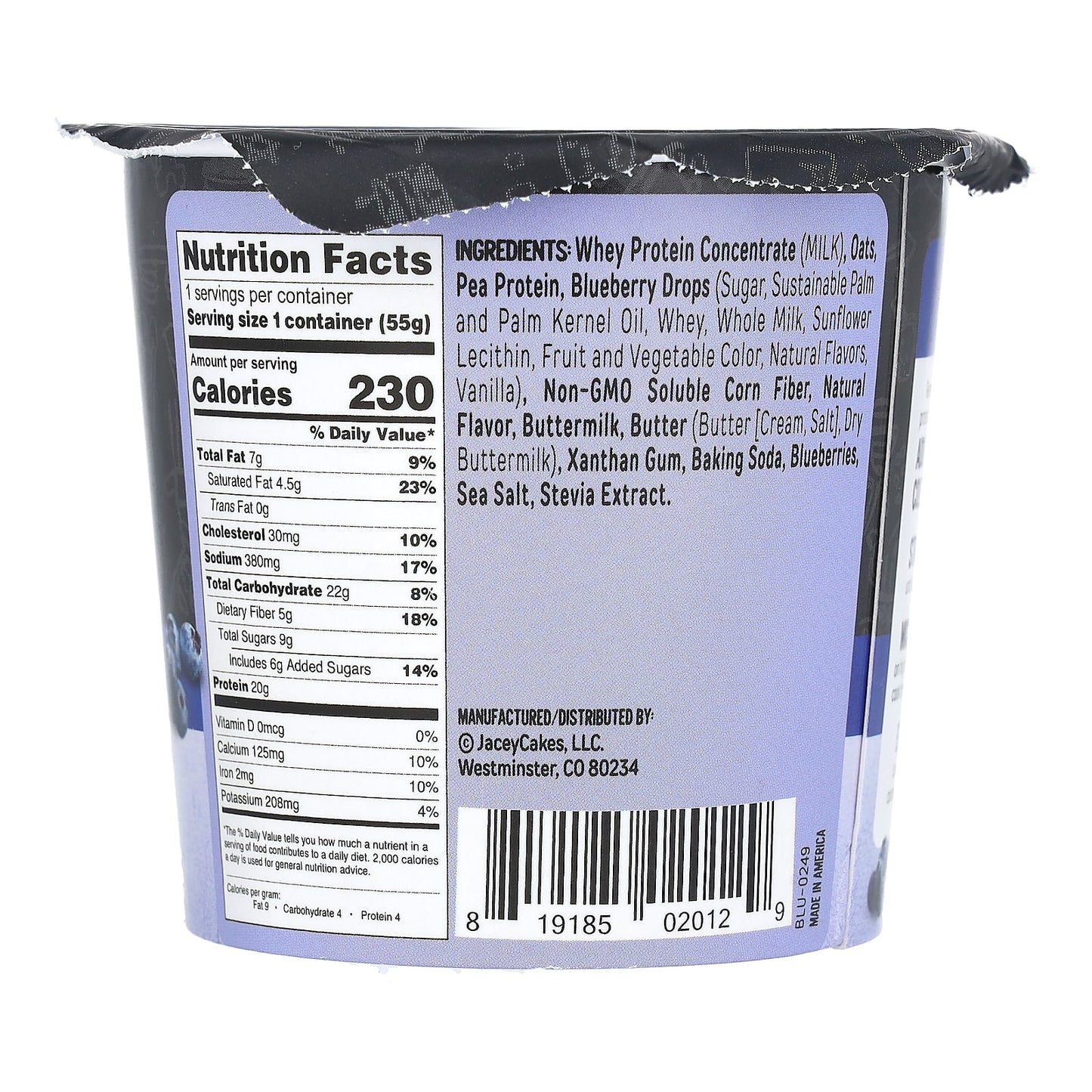 FlapJacked Blueberry Mighty Muffin, Protein-Packed Breakfast Snack - Image 2
