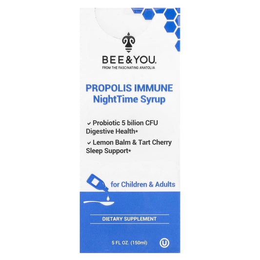 Bee&You, Propolis Immune, NightTime Syrup, For Children & Adults , 5 fl oz (150 ml)