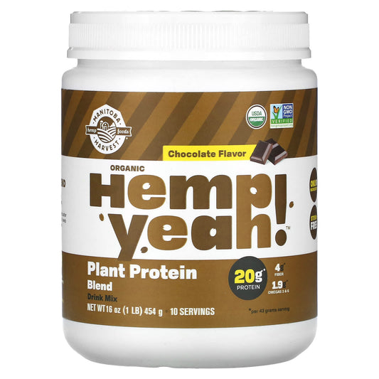 Manitoba Harvest, Organic Hemp Yeah!, Plant Protein Blend, Chocolate, 1 lb (454 g) - Image 1