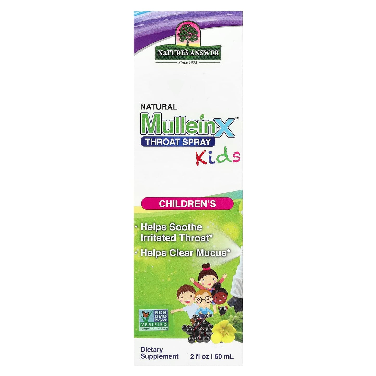 Nature's Answer, MulleinX® Kids Throat Spray, 2 fl oz (60 ml) - Image 1
