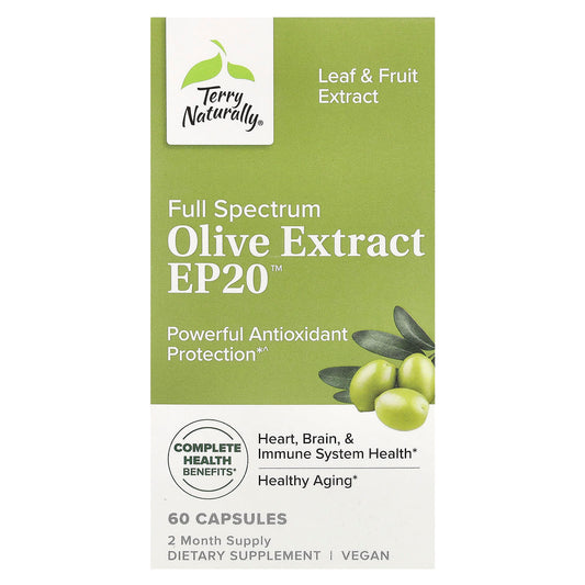 Terry Naturally, Full Spectrum Olive Extract EP20™, 60 Capsules - Image 1