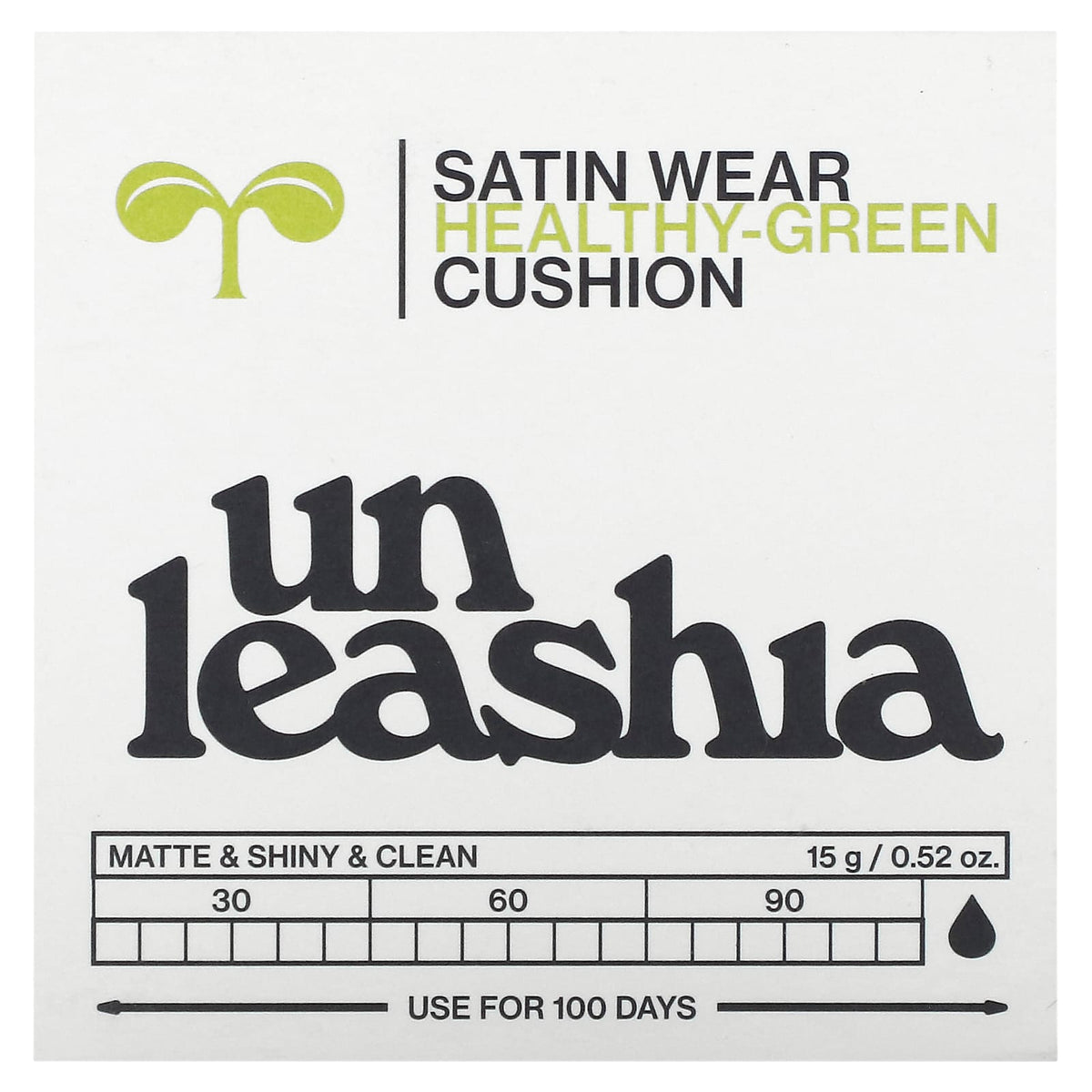 Unleashia, Satin Wear Healthy-Green Cushion, SPF30/PA++, 18C Seashell, 0.52 oz (15 g) - Image 2
