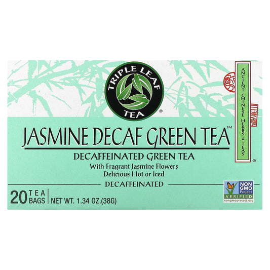 Triple Leaf Tea, Jasmine Decaf Green Tea, 20 Tea Bags, 1.34 oz (38 g) - Image 1