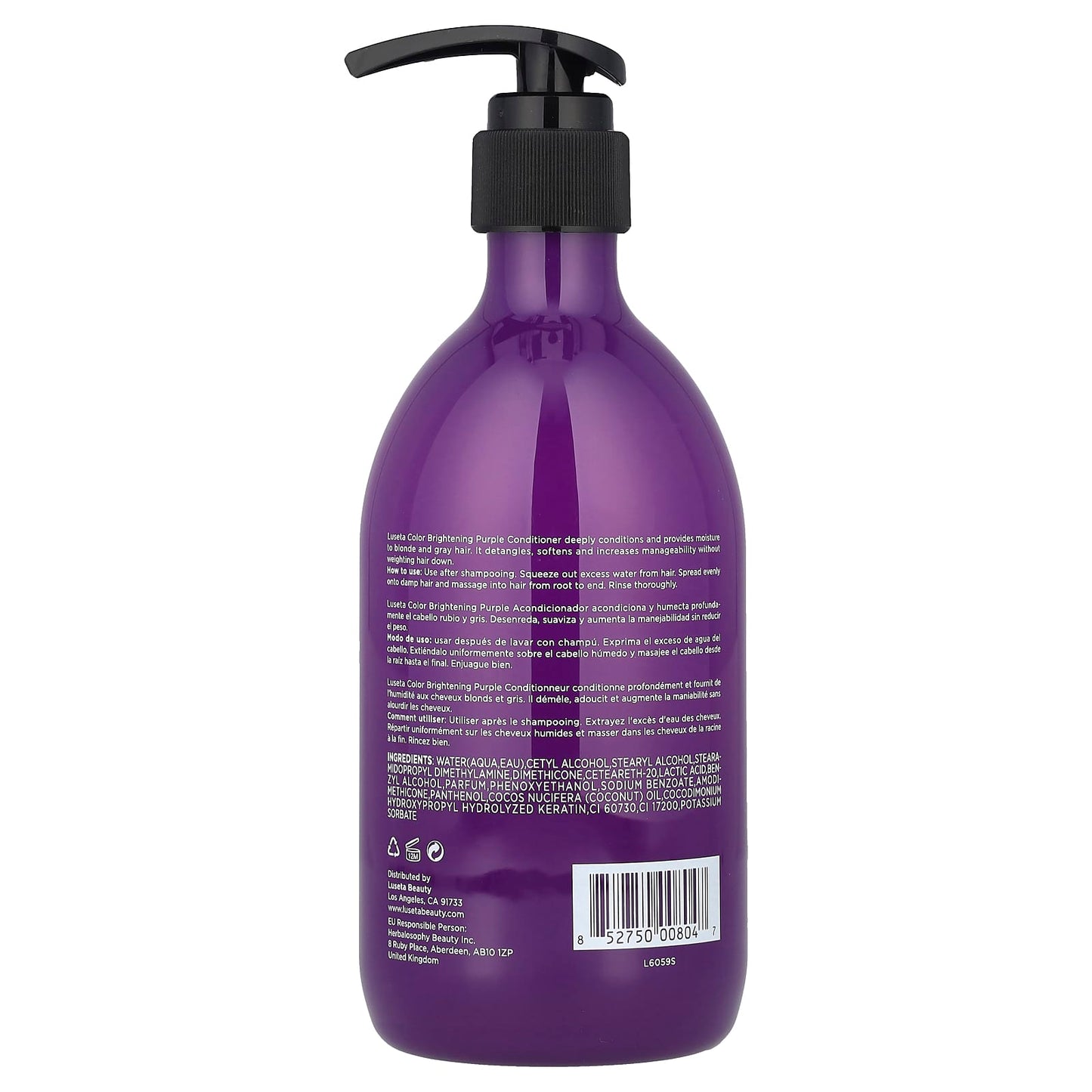 Luseta Beauty, Color Brightening, Purple Conditioner, For Blonde & Gray Hair, 16.9 fl oz (500 ml) - Image 2
