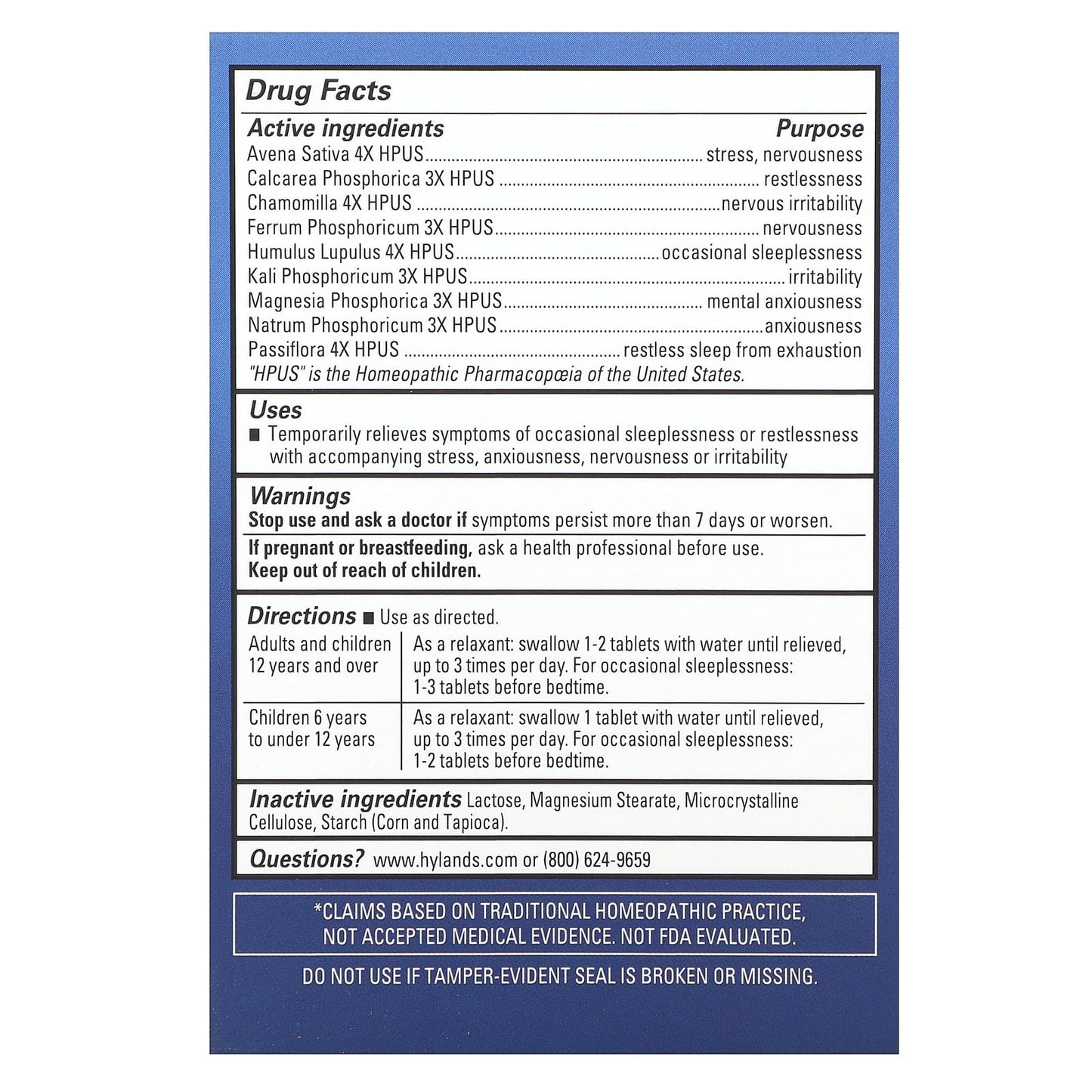 Get Restful Sleep with Hyland's Naturals Calms Forté - 50 Tablets - Image 2