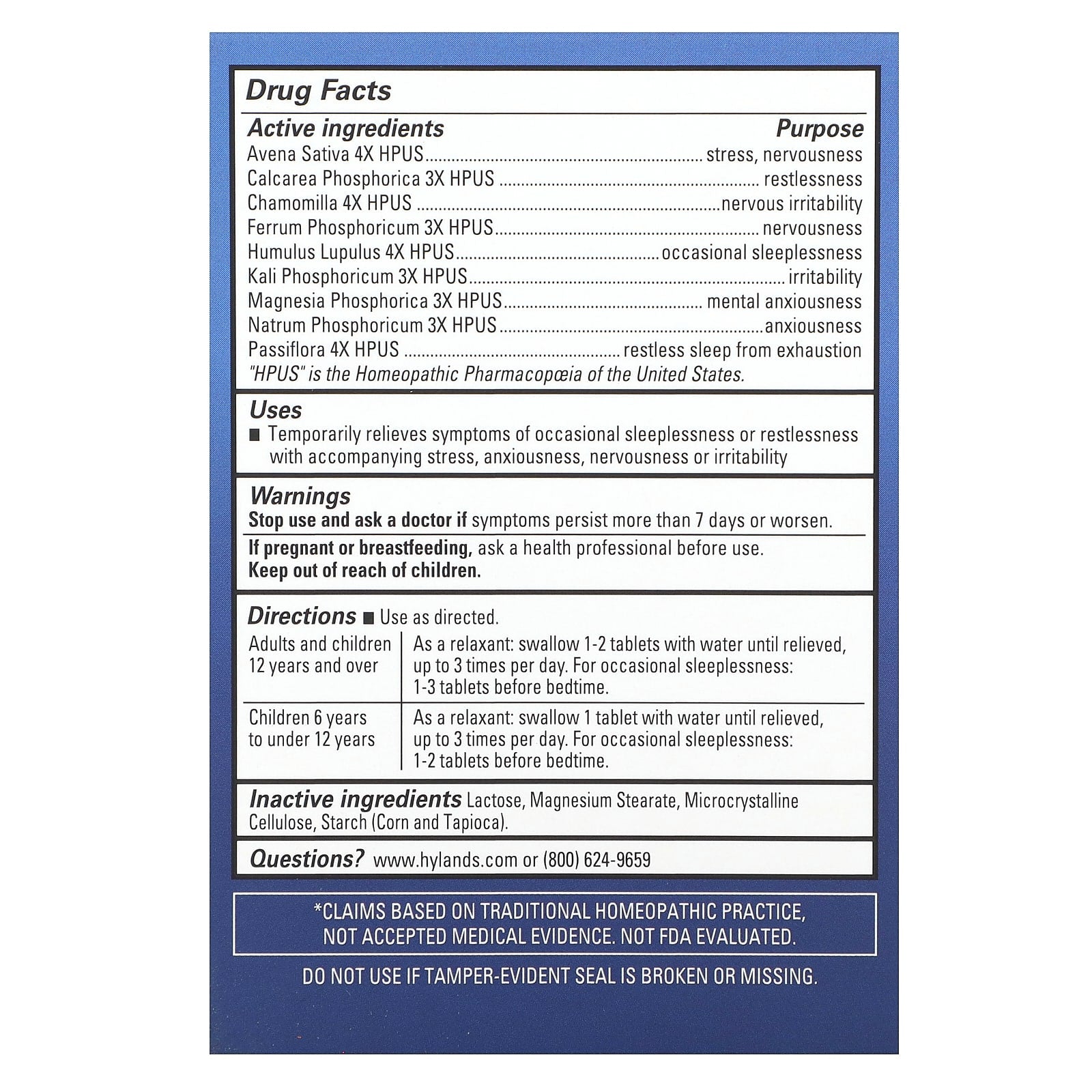 Get Restful Sleep with Hyland's Naturals Calms Forté - 50 Tablets - Image 2