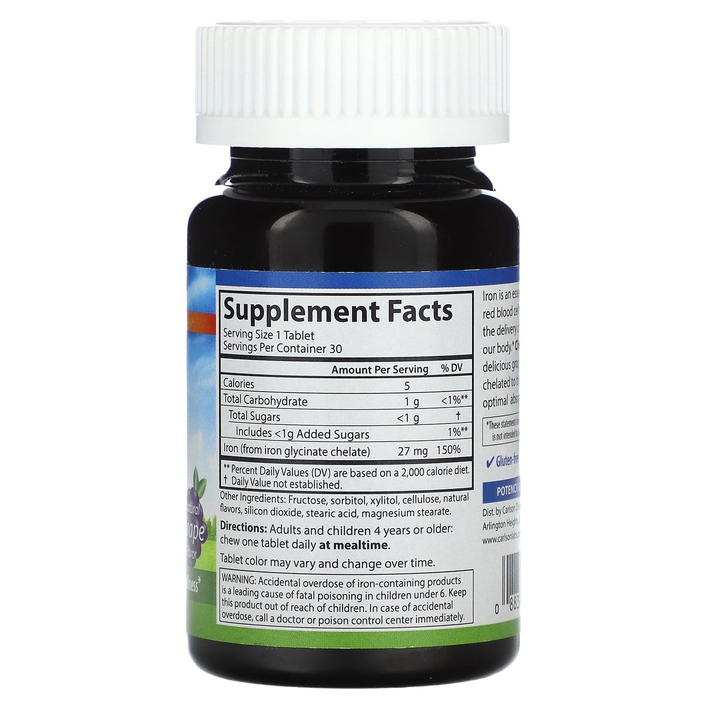 Carlson Chewable Iron Supplement for Optimal Wellness - Image 2