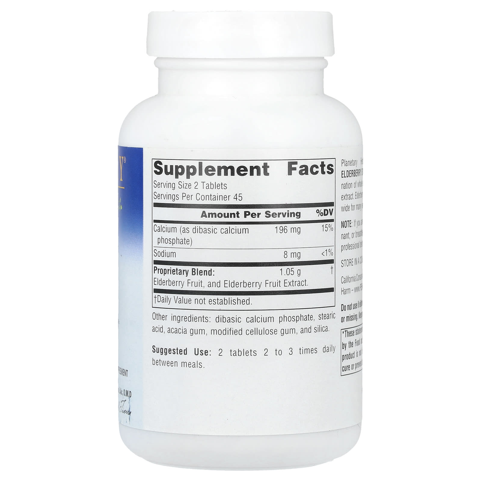 Planetary Herbals, Full Spectrum™ Elderberry Extract, 90 Tablets - Image 2