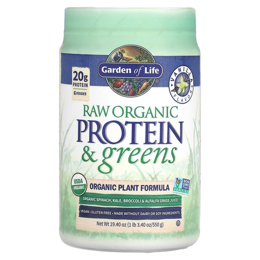 RAW Organic Protein & Greens by Garden of Life, 19.40 oz - Image 1