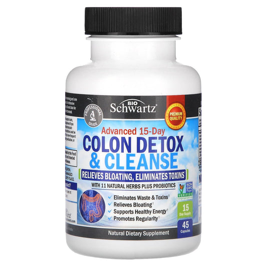 BioSchwartz 15-Day Colon Detox & Cleanse - 45 Capsules - Image 1