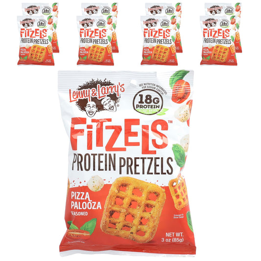 Lenny & Larry's, Fitzels™, Protein Pretzels, Pizza Palooza, 8 Bags, 3 oz (85 g) Each - Image 1