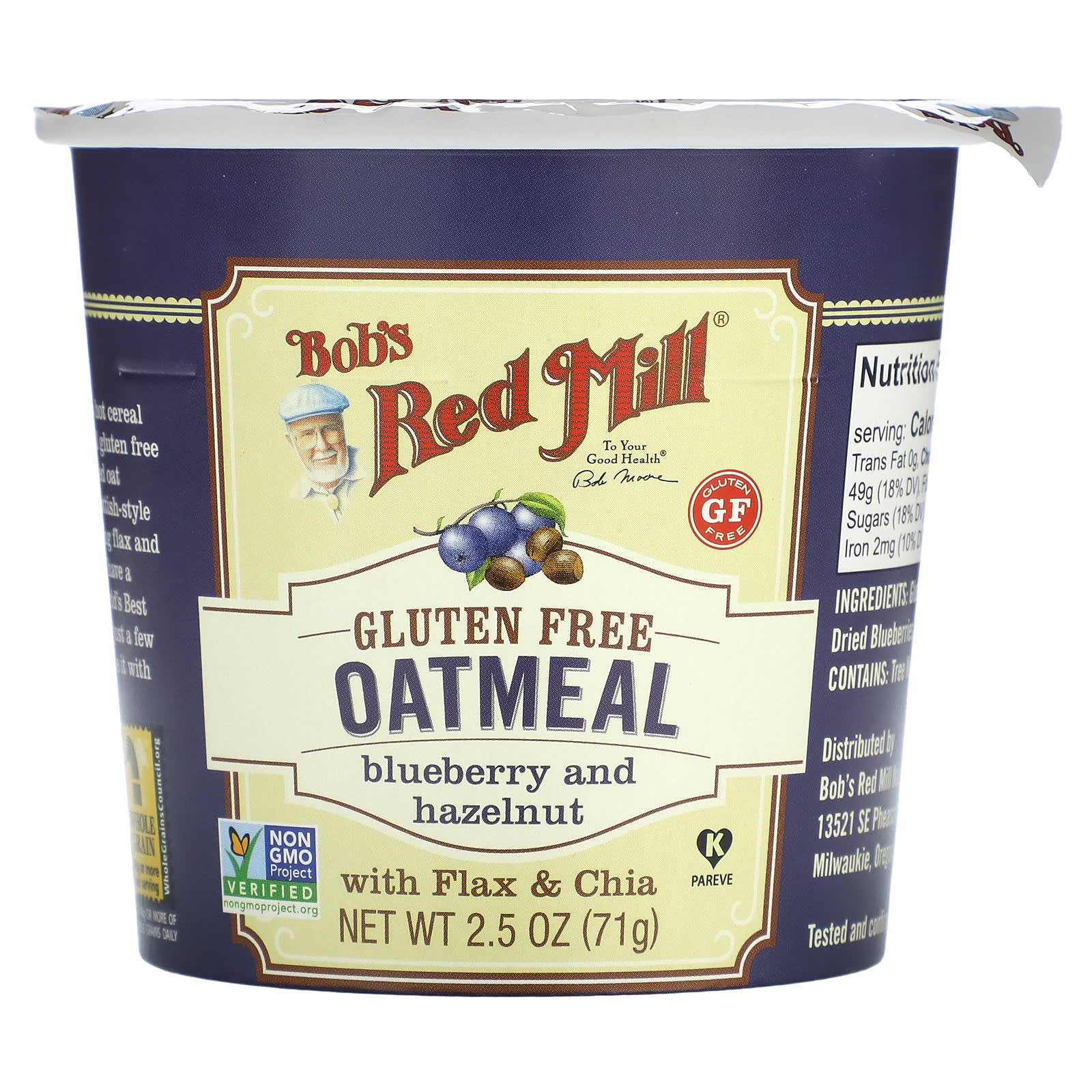 Gluten-Free Blueberry & Hazelnut Oatmeal Cups by Bob's Red Mill - Image 1