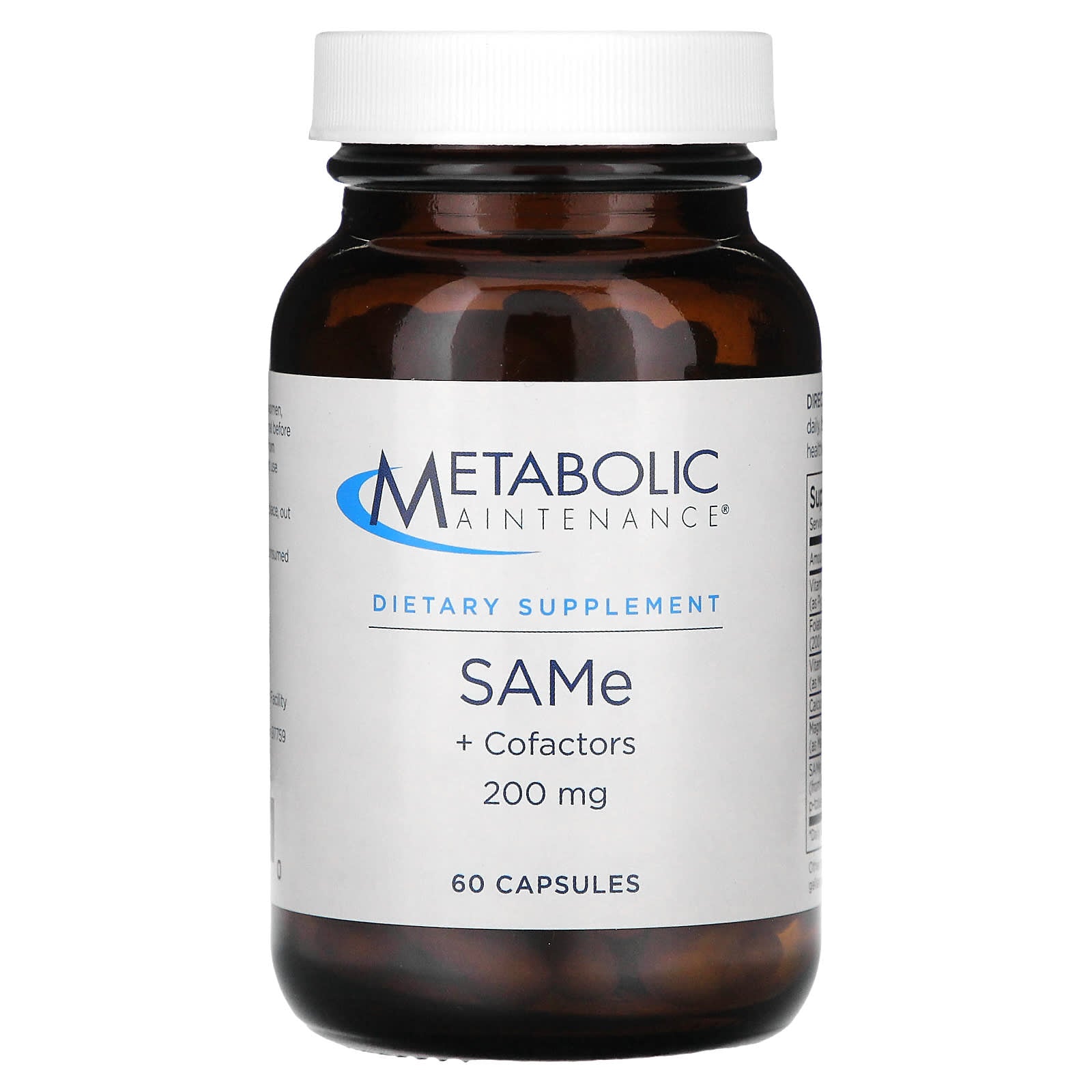 Metabolic Maintenance, SAMe + Cofactors, 200 mg, 60 Capsules - Image 1