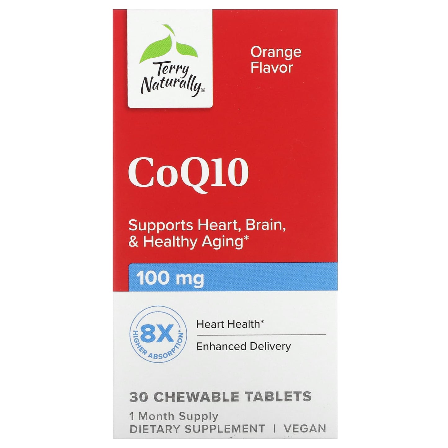 Terry Naturally, CoQ10, Orange, 100 mg, 30 Chewable Tablets - Image 1