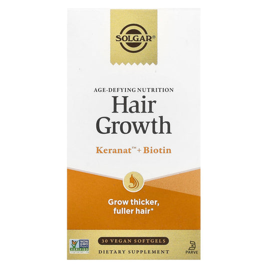 Solgar, Age-Defying Nutrition, Hair Growth, 30 Vegan Softgels - Image 1