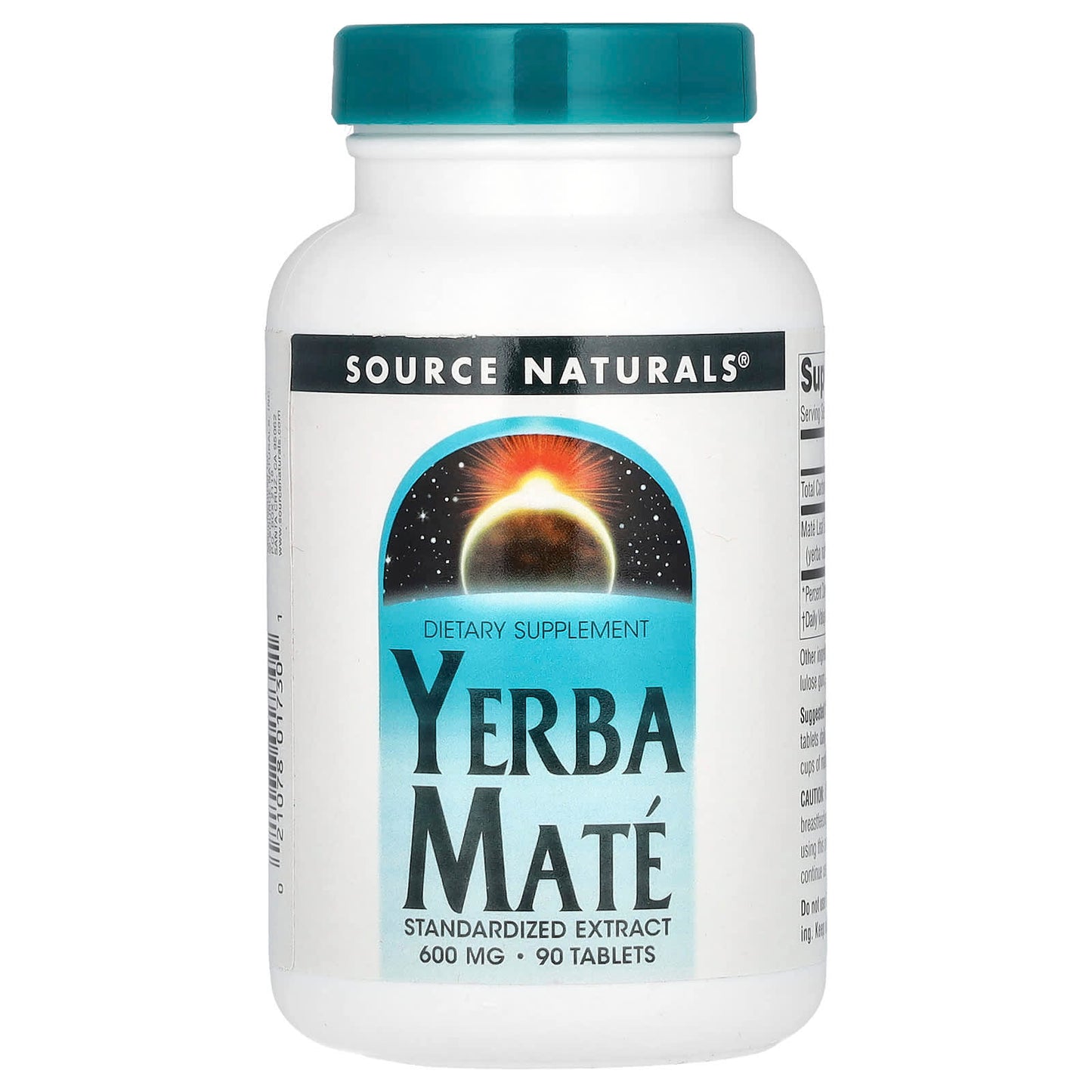 Source Naturals, Yerba Mate, 600 mg, 90 Tablets - Image 1