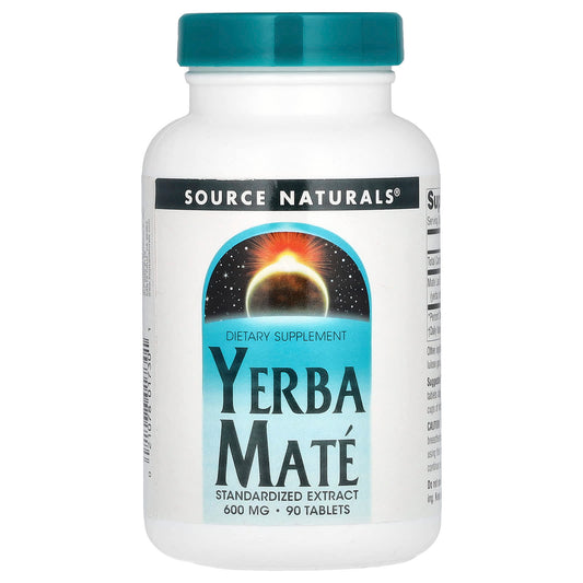 Source Naturals, Yerba Mate, 600 mg, 90 Tablets - Image 1