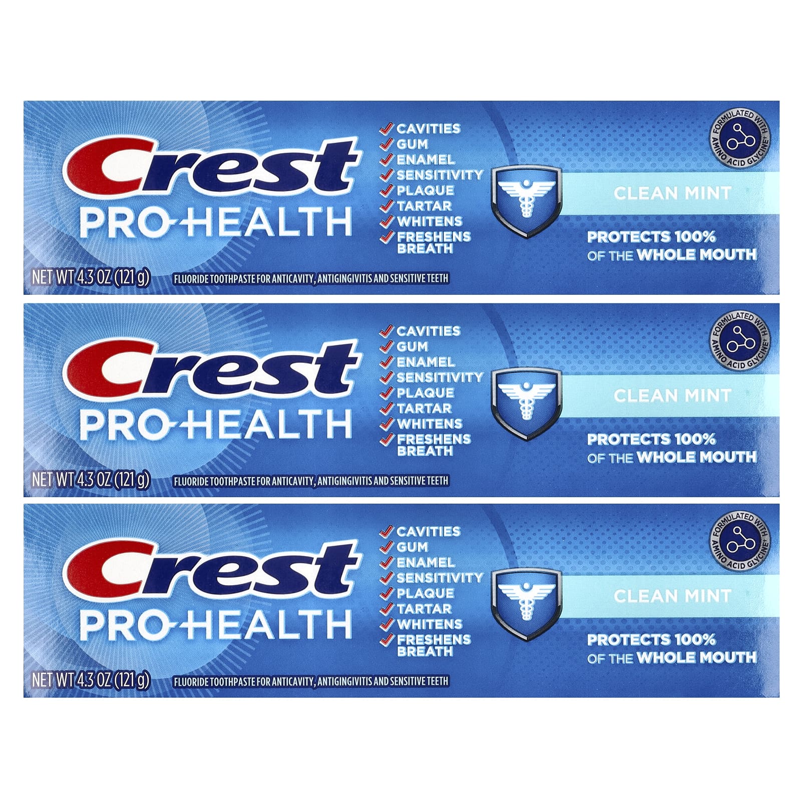 Crest Pro-Health Clean Mint Fluoride Toothpaste, 3-Pack, 4.3 oz Each - Image 2