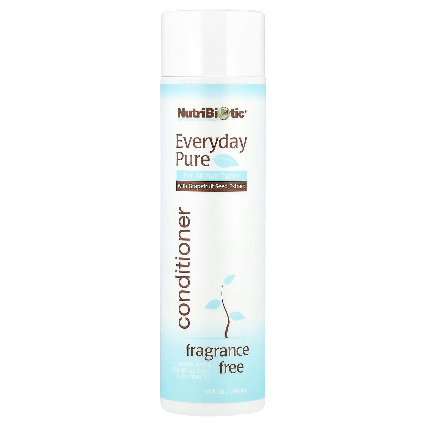 NutriBiotic, Everyday Pure Conditioner, For All Hair Types, Fragrance Free, 10 fl oz (296 ml) - Image 1
